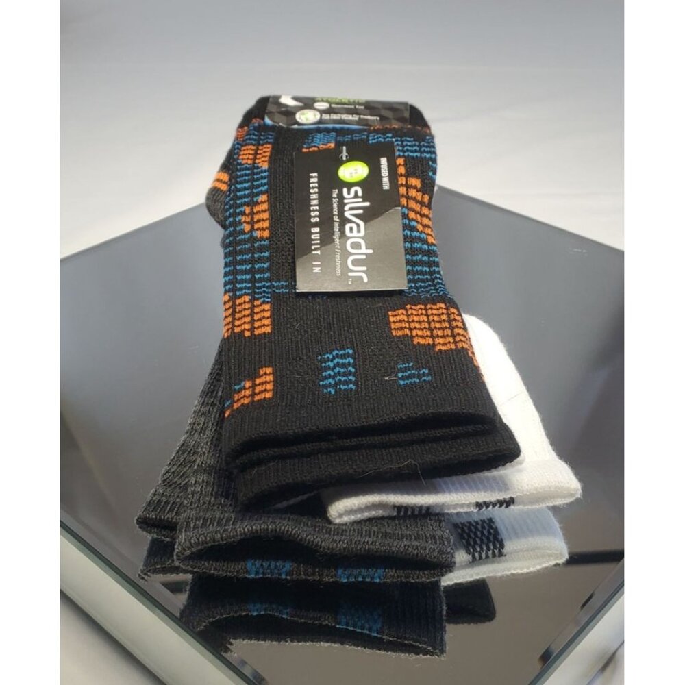 Athletic Works Crew Socks Shoe Size Large 3 Pairs Seamless Toe - NWT